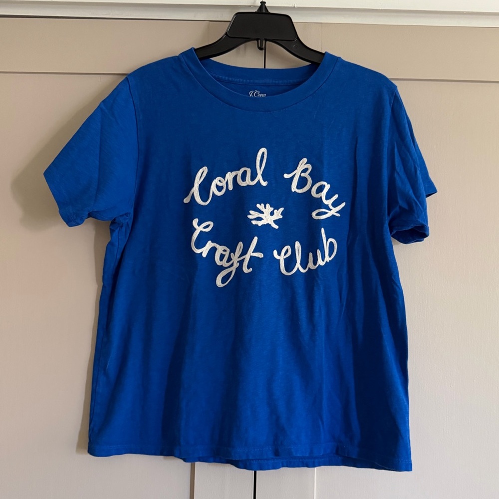 Cobalt Blue Chain Stitch Graphic Tee - Picture 2 of 5